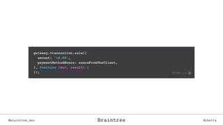 Braintree@braintree_dev @cbettaBraintree
 