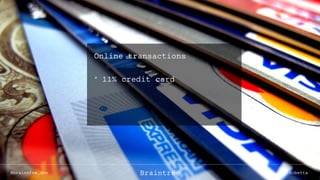 Online transactions
* 11% credit card
@braintree_dev @cbettaBraintree
 