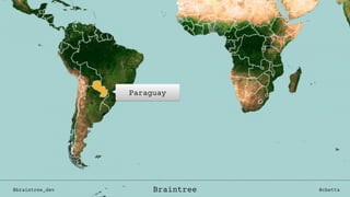 Paraguay
@braintree_dev @cbettaBraintree
 