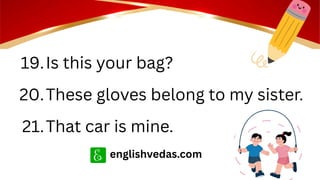 This That These Those Example Sentences in Grammar | PDF