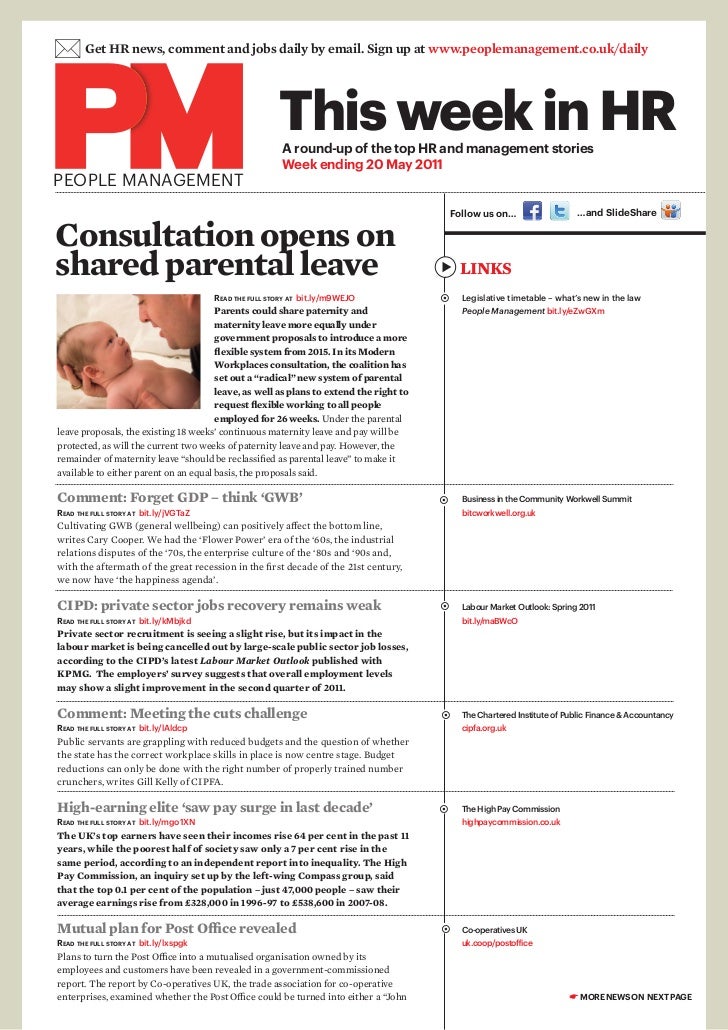 This Week in HR People Management (to 20 May)