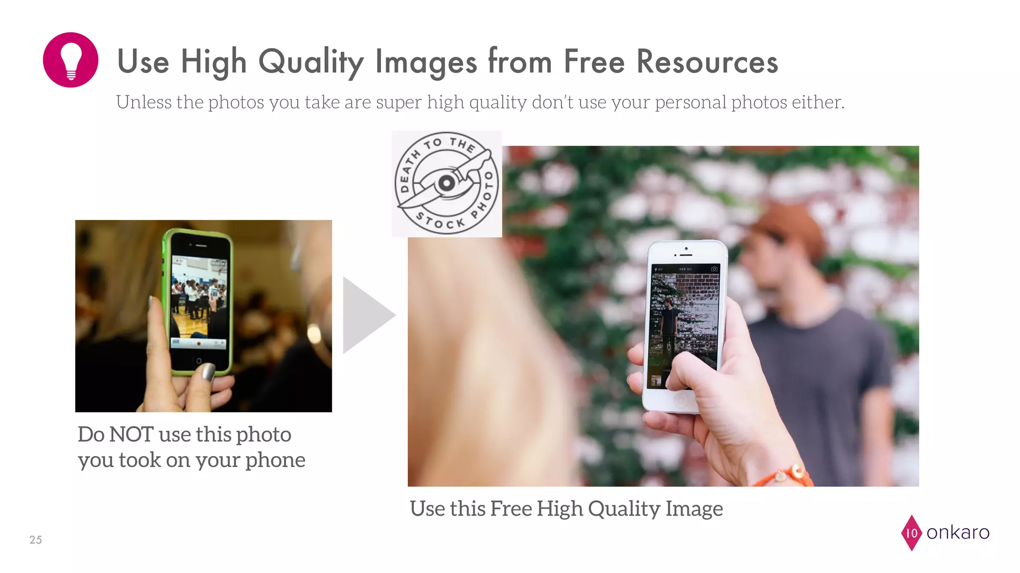 onkaro1025
Use High Quality Images from Free Resources
Do NOT use this photo
you took on your phone
Use this Free High Quality Image
Unless the photos you take are super high quality don’t use your personal photos either.
 