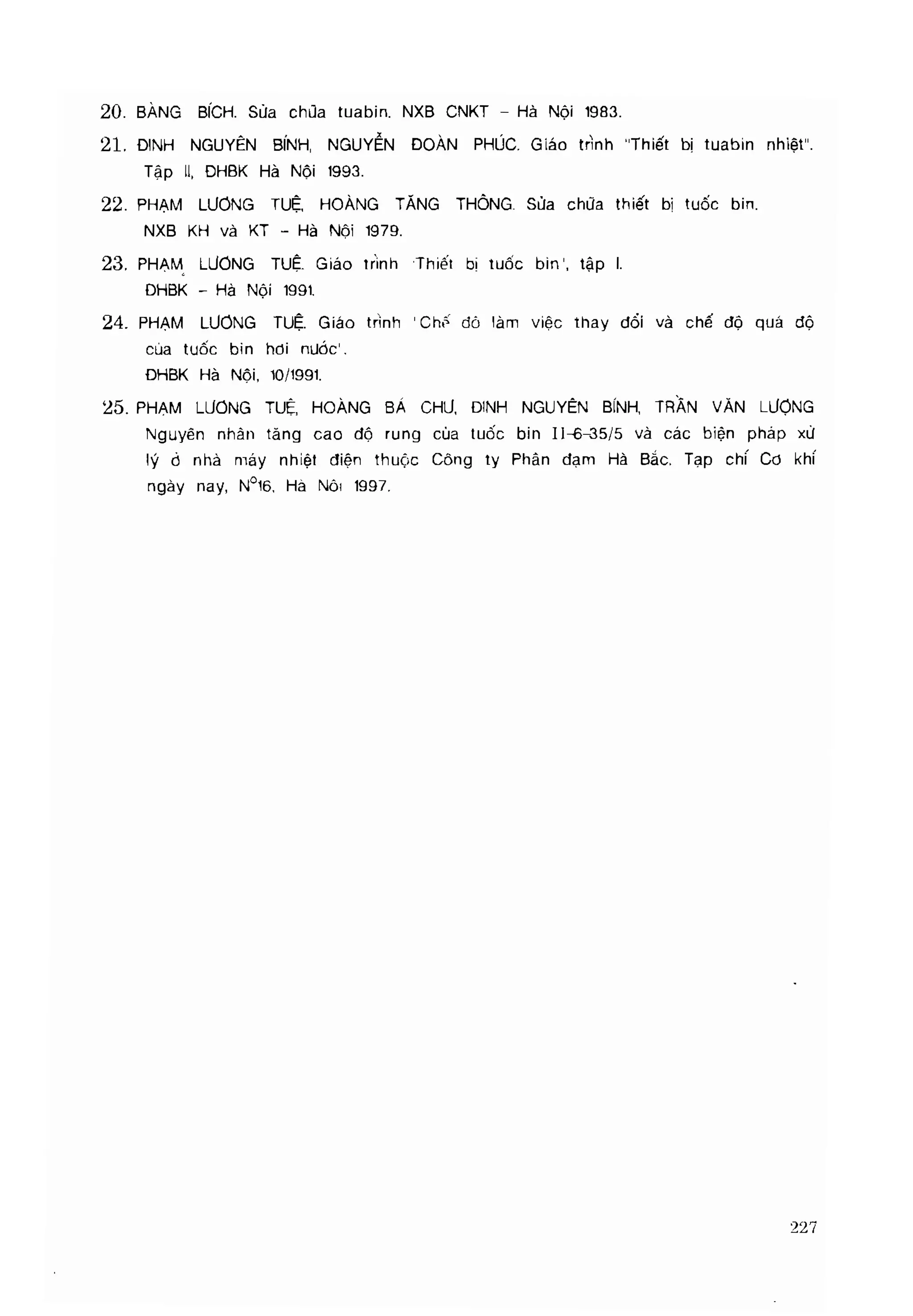 Thiết bị tuốc bin hơi nước những sự cố thường gặp gs.ts phạm lương tuệ