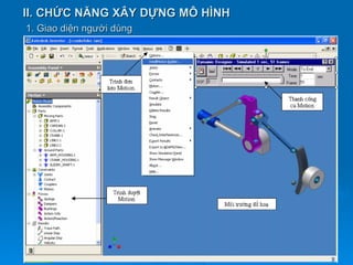 II. CHỨC NĂNG XÂY DỰNG MÔ HÌNH
1. Giao diện người dùng
 