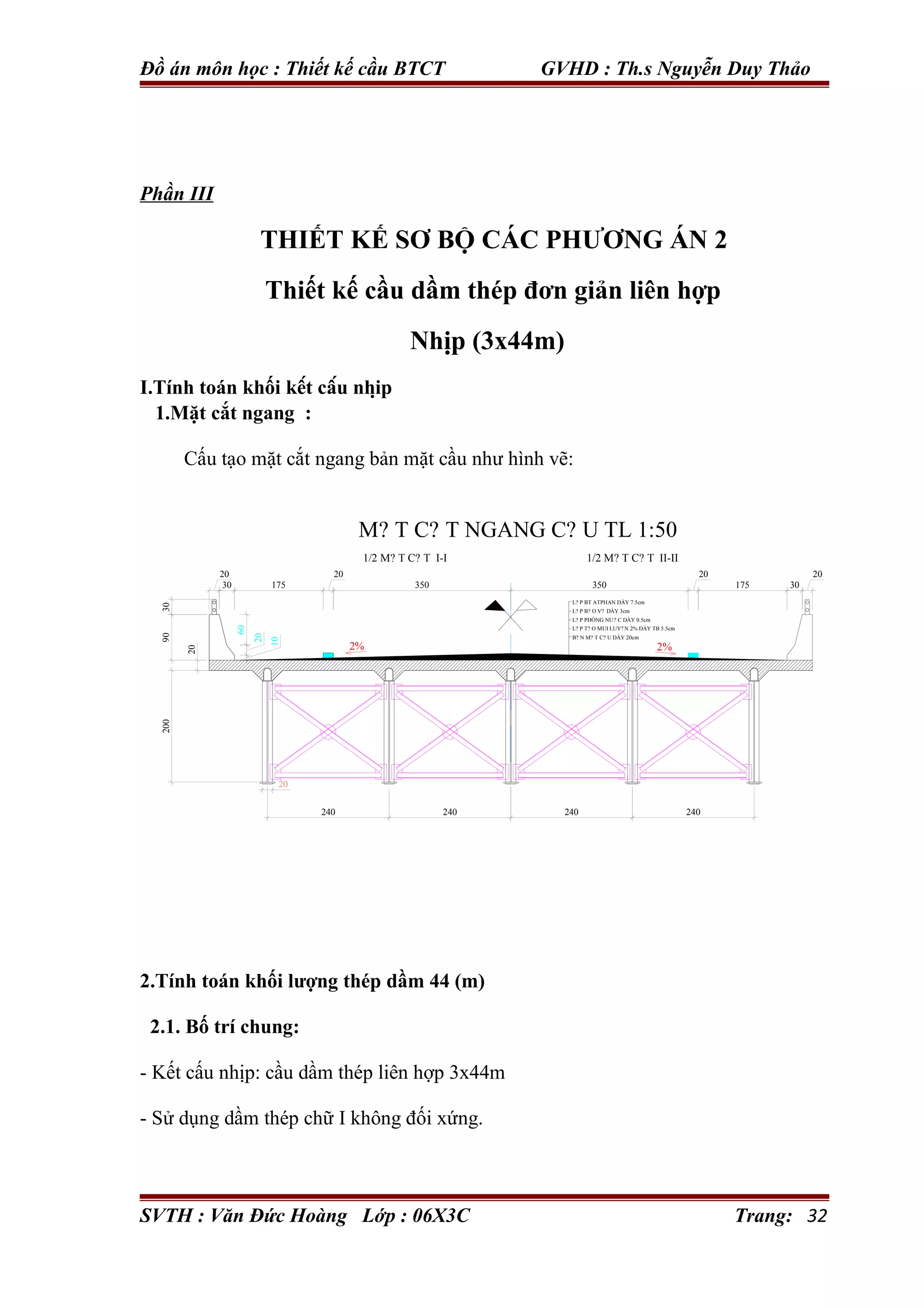 Thiết kế cầu btct dầm đơn giản dự ứng lực căng sau (kèm bản vẽ) | PDF