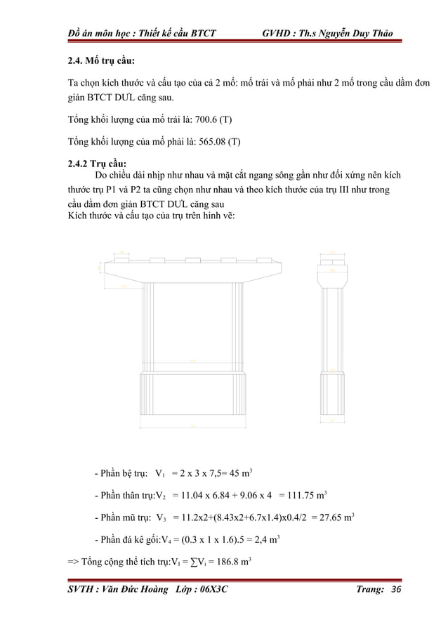 Thiết kế cầu btct dầm đơn giản dự ứng lực căng sau (kèm bản vẽ) | PDF