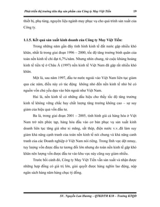 Phát triển thị trường tiêu thụ sản phẩm của Công ty May Việt Tiến  PDF