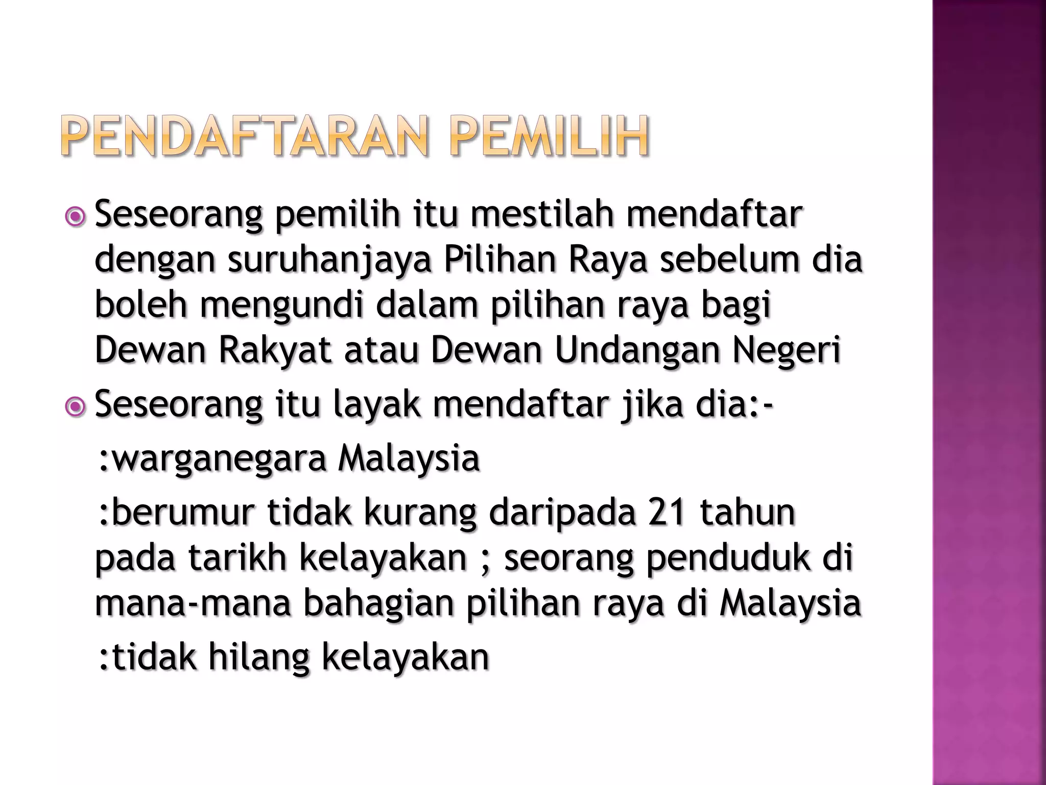 pengajian am nota pilihan raya | PPTX