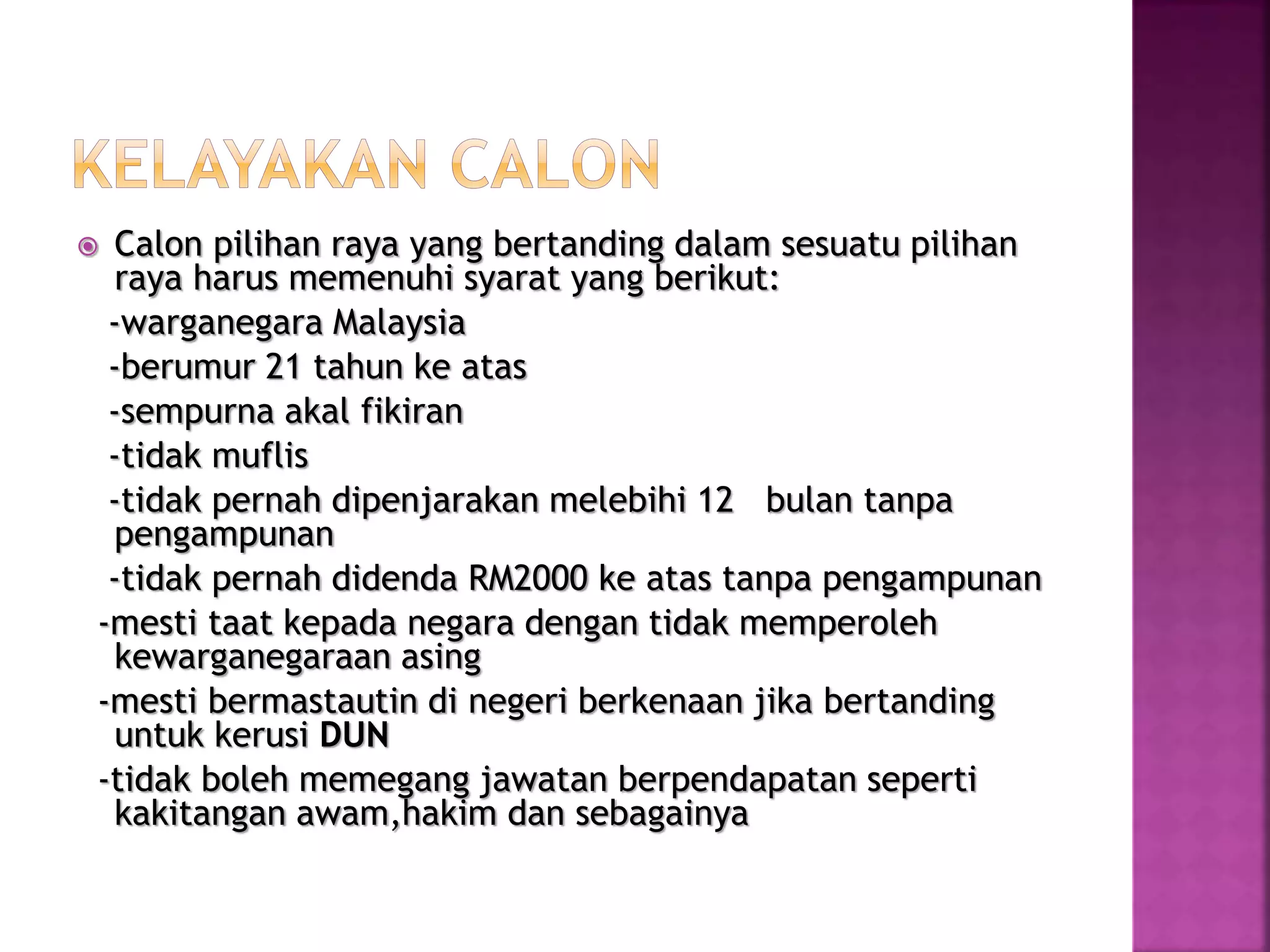 pengajian am nota pilihan raya | PPTX