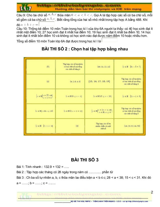 Math Online Test Paper Grade 6 - Round 3
