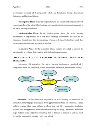 ACTIVE LEARNING THROUGH THE INTEGRATION OF 3D VIRTUAL ENVIRONMENT | PDF