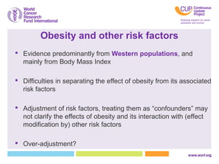 Ethnic differences, obesity and cancer, stages of the obesity epidemic ...