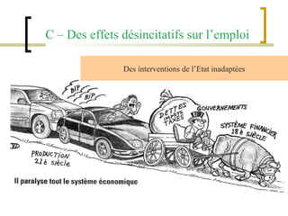 C – Des effets désincitatifs sur l’emploi Des interventions de l'  Des interventions de l’Etat inadaptées 