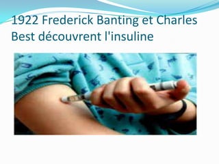 1922 Frederick Banting et Charles
Best découvrent l'insuline

 