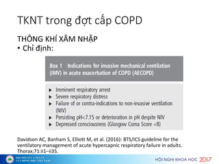 TKNT trong đợt cấp COPD
THÔNG KHÍ XÂM NHẬP
• Chỉ đị h:
Davidson AC, Banham S, Elliott M, et al. (2016): BTS/ICS guideline ...