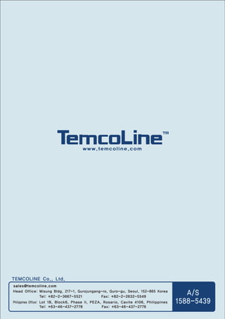 Thông số kỹ thuật bộ điều khiển nhiệt temcoline, Catalogue bộ điều khiển nhiệt