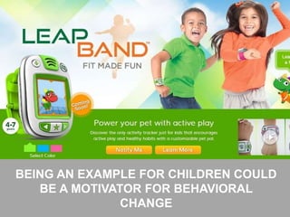 31
BEING AN EXAMPLE FOR CHILDREN COULD
BE A MOTIVATOR FOR BEHAVIORAL
CHANGE
 