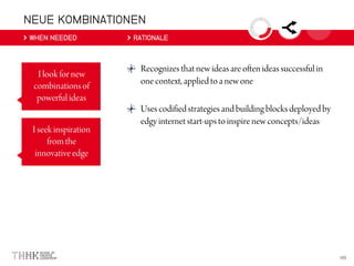 NEUE KOMBINATIONEN
WHEN NEEDED RATIONALE
 