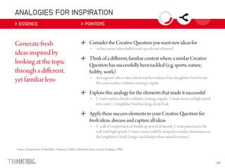 ANALOGIES FOR INSPIRATION
ESSENCE POINTERS
–
–
–
–
 