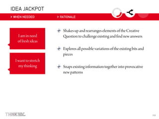 IDEA JACKPOT
WHEN NEEDED RATIONALE
 