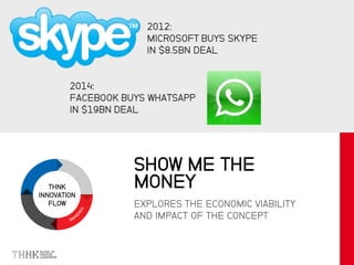 THNK
INNOVATION
FLOW EXPLORES THE ECONOMIC VIABILITY
AND IMPACT OF THE CONCEPT
SHOW ME THE
MONEY
 