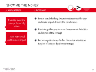 SHOW ME THE MONEY
WHEN NEEDED RATIONALE
 