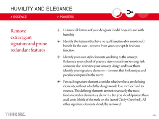 HUMILITY AND ELEGANCE
ESSENCE POINTERS
 
