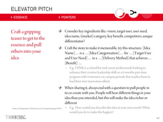ELEVATOR PITCH
ESSENCE POINTERS
–
–
 