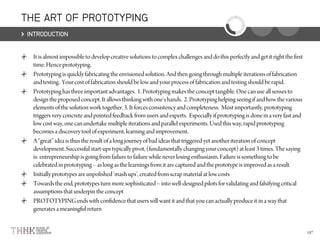 THE ART OF PROTOTYPING
INTRODUCTION
 