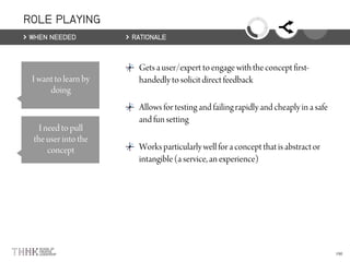 ROLE PLAYING
WHEN NEEDED RATIONALE
 