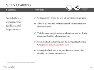 STORY BOARDING
ESSENCE POINTERS
 