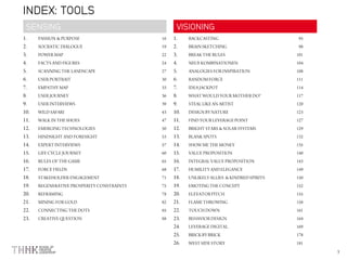 INDEX: TOOLS
SENSING VISIONING
 