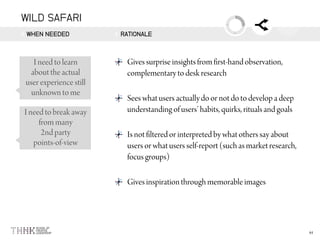 WILD SAFARI
WHEN NEEDED RATIONALE
 