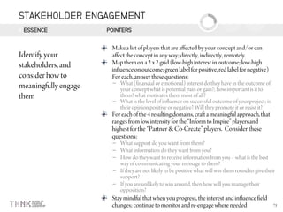 STAKEHOLDER ENGAGEMENT
ESSENCE POINTERS
–
–
–
–
–
–
–
 