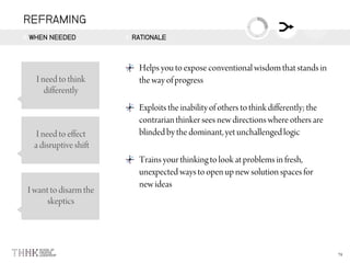 REFRAMING
WHEN NEEDED RATIONALE
 