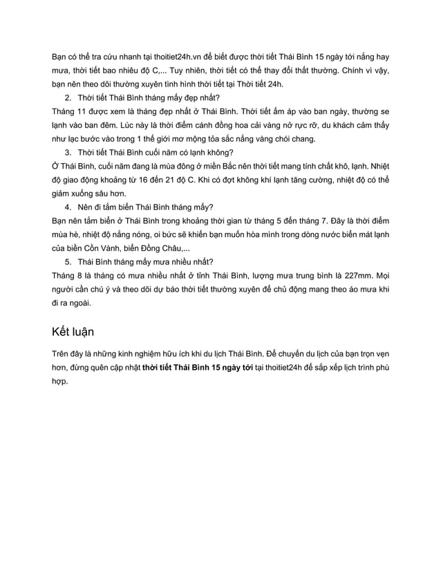 Thoi tiet thai binh 15 ngay toi PDF Thoi tiet thai binh 15 ngay toi pdf