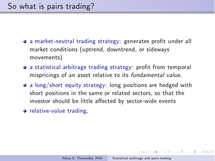Statistical arbitrage trading strategies