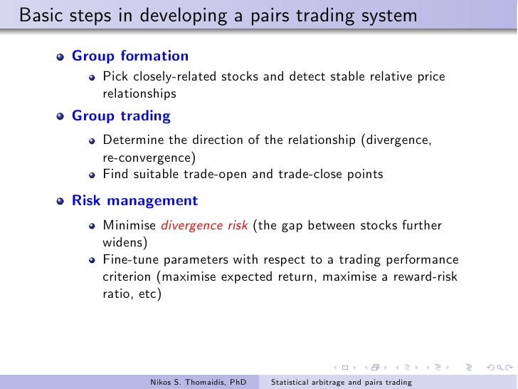 statistical arbitrage/pairs trading system