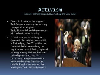 Harlem Stomp!Nikki Giovanni  Co-authored this piece of work celebrating the Harlem Renaissance. This book highlights how blacks were treated after migrating to Harlem and their discriminations.