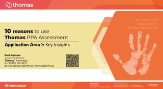 10 reasons to use Thomas Behaviour (PPA) Assessment | PDF
