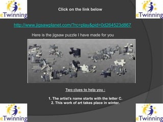Click on the link below


http://www.jigsawplanet.com/?rc=play&pid=0d264523d867

        Here is the jigsaw puzzle I have ...