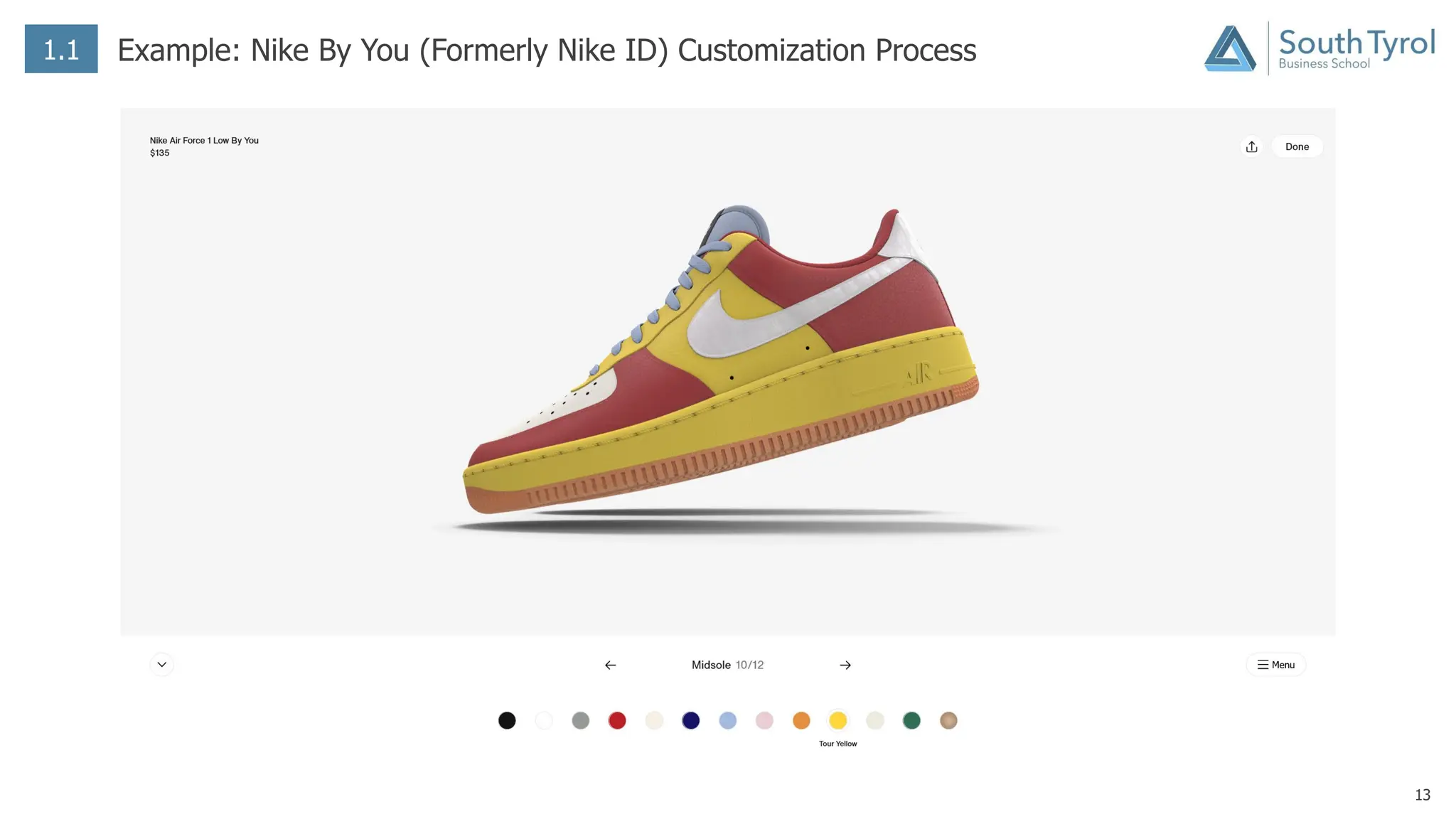 13
1.1 Example: Nike By You (Formerly Nike ID) Customization Process
 