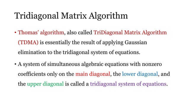 Thomas algorithm | PPTX