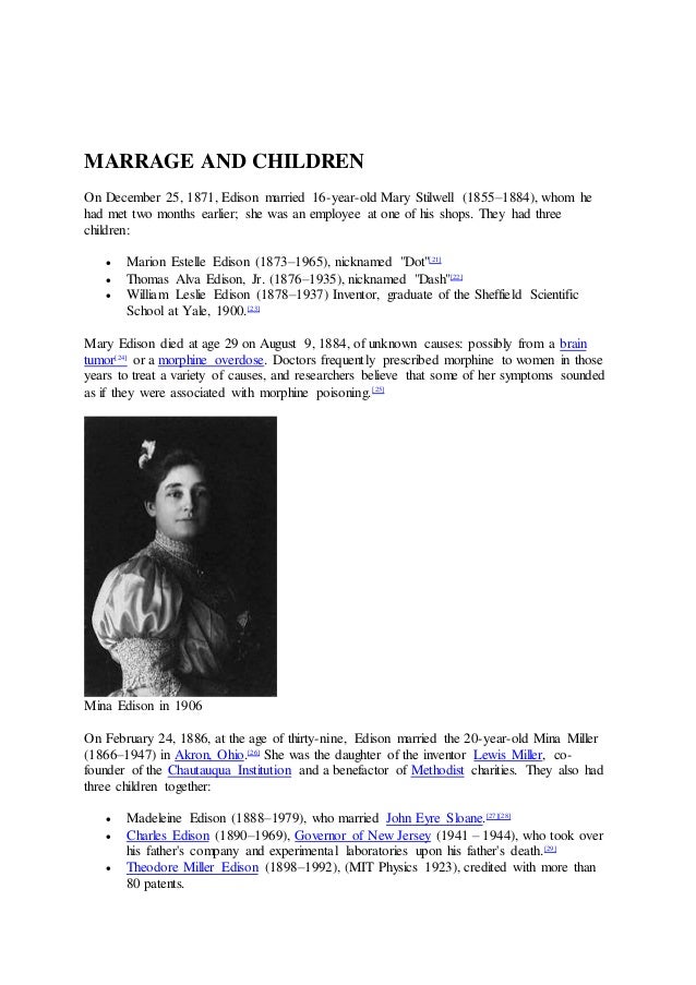 wallpapers Madeleine Edison Cause Of Death thomas alva edison