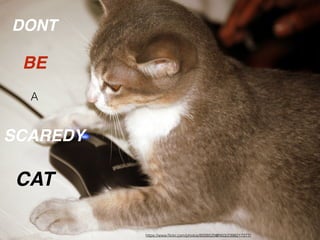 Photo Credit: <a href="http://www.ﬂickr.com/photos/8008520@N03/2398217277/">afu007</a> via <a
href="http://compﬁght.com">Compﬁght</a> <a href="https://creativecommons.org/licenses/by/2.0/">cc</a>
https://www.ﬂickr.com/photos/8008520@N03/2398217277/
CAT
SCAREDY
A
BE
DONT
 