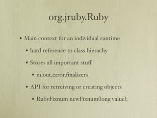 Learn about JRuby Internals from one of the JRuby Lead Developers, Thomas Enebo