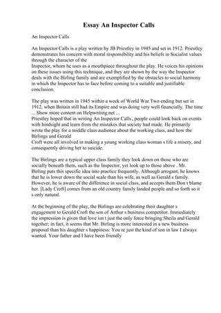 1912 Inpecter Thomas Hardy Essay | PDF
