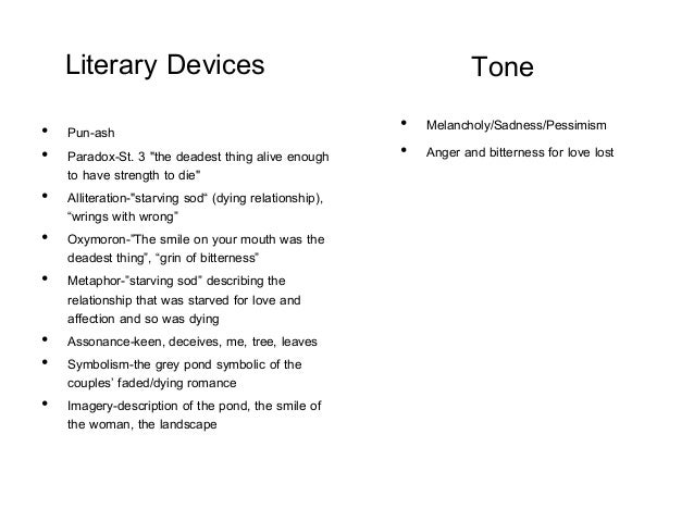 Literary analysis death by landscape