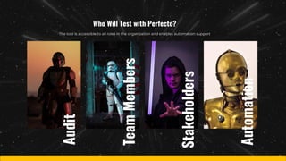 Team
Members
Audit
Stakeholders
Automation
The tool is accessible to all roles in the organization and enables automation support
Who Will Test with Perfecto?
 