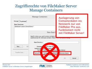 FMK2014: FileMaker Server in Windows Server Umgebungen by Thomas Hirt